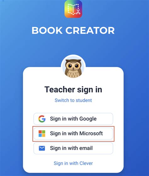 book creator sign in.
